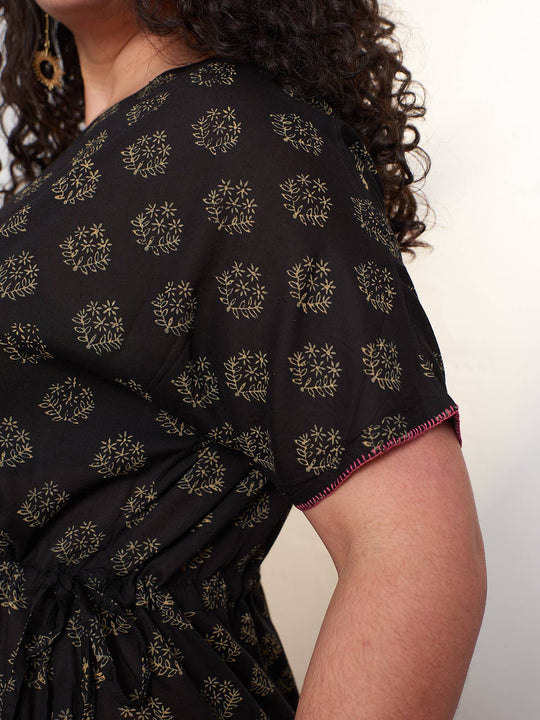 Aimee Maxi Dress Floral Stamp Black