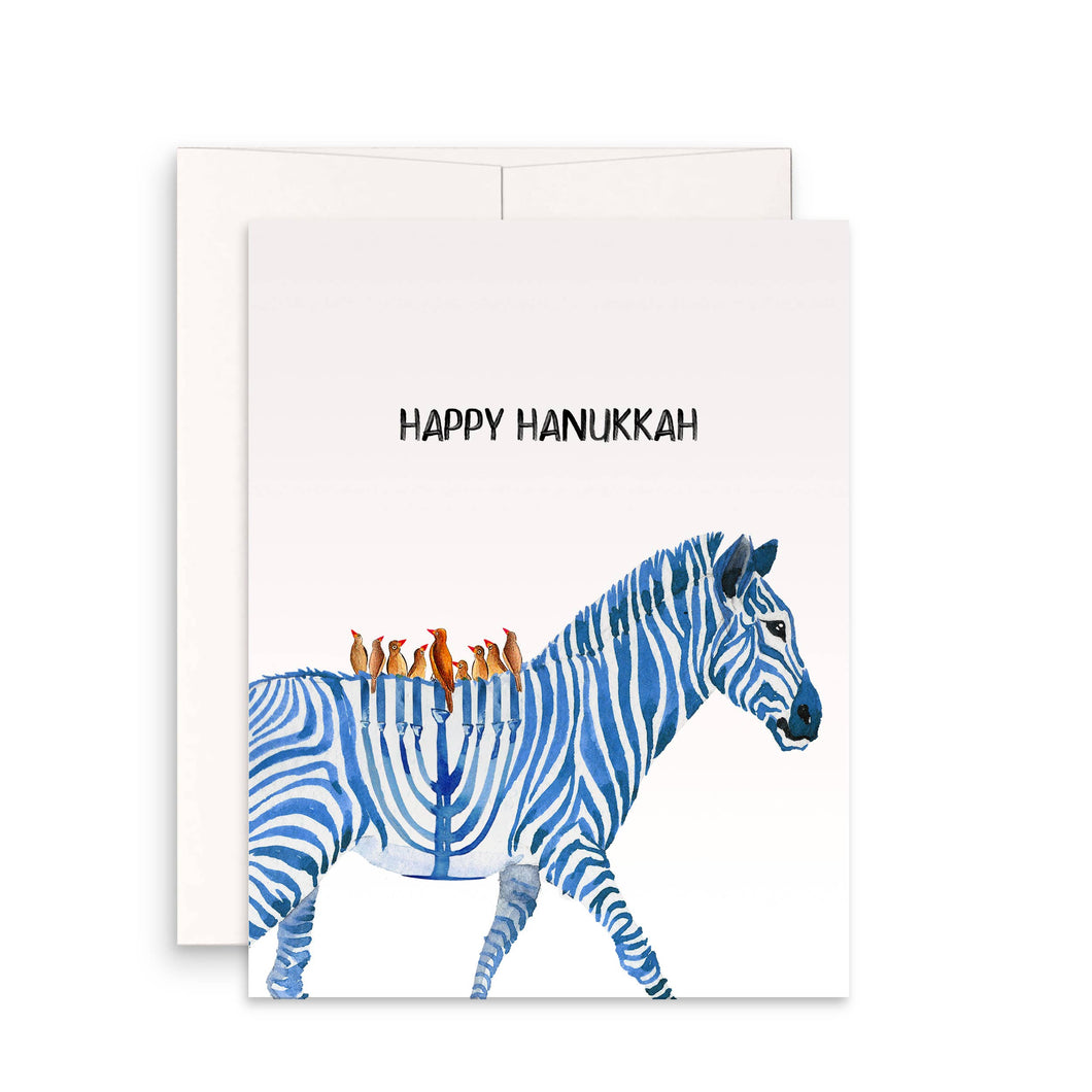 Zebra Menorah - Funny Hanukkah Card