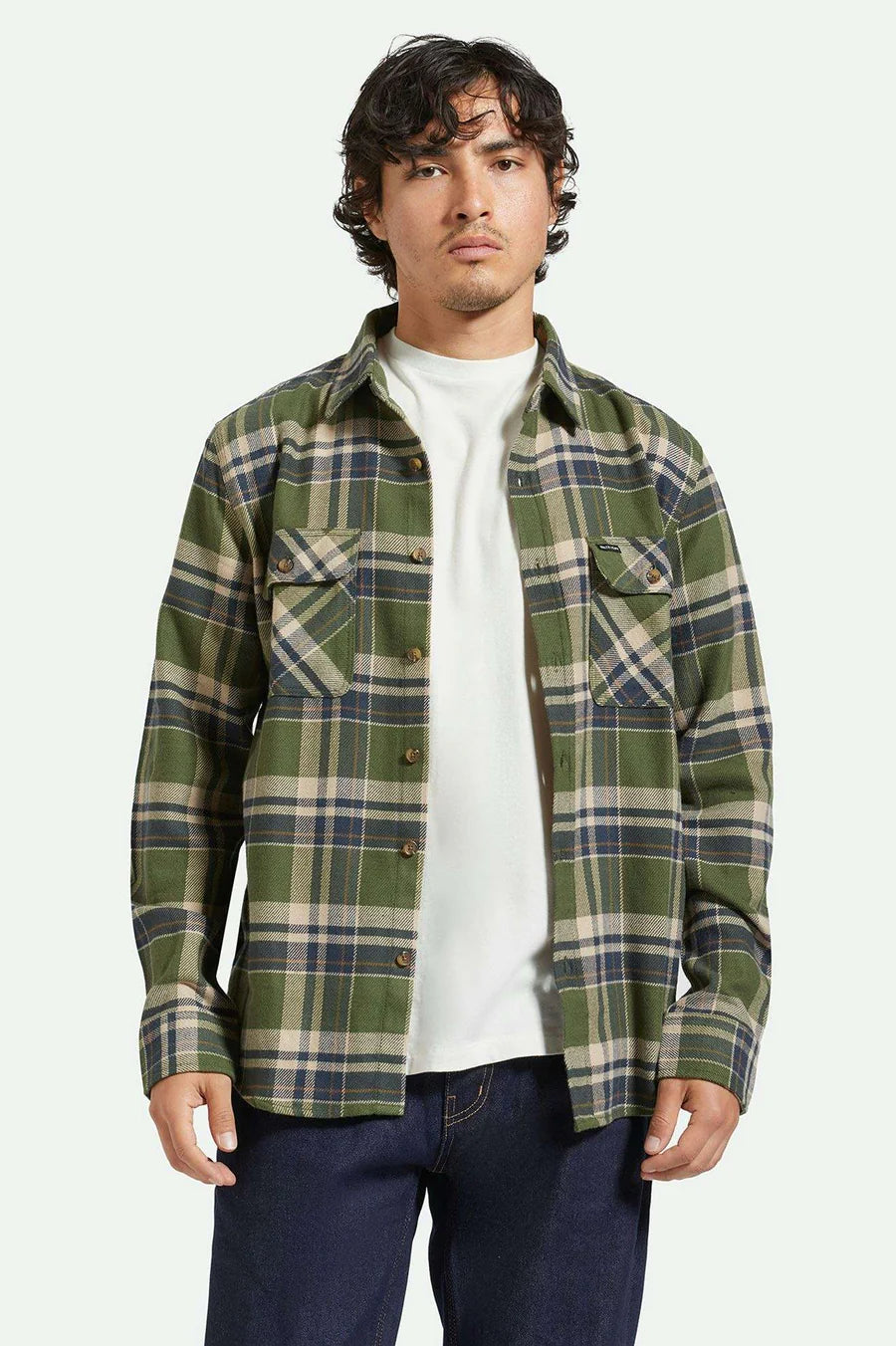 BOWERY FLANNEL - CYPRESS GREEN/WASHED NAVY/WHIT