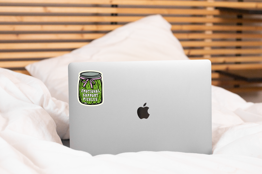 Emotional Support Pickles Sticker - coquette, funny, cute