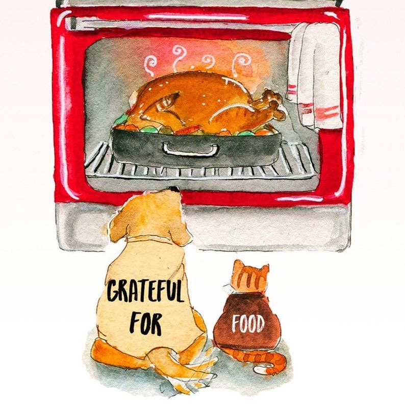 Turkey In Oven - Funny Thanksgiving Card