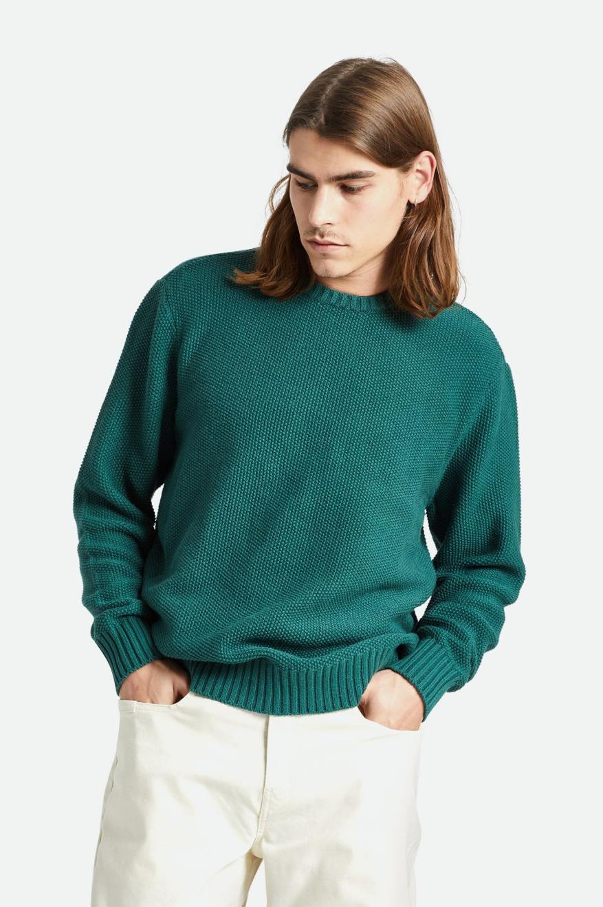 JACQUES WAFFLE KNIT SWEATER - Pine Needle