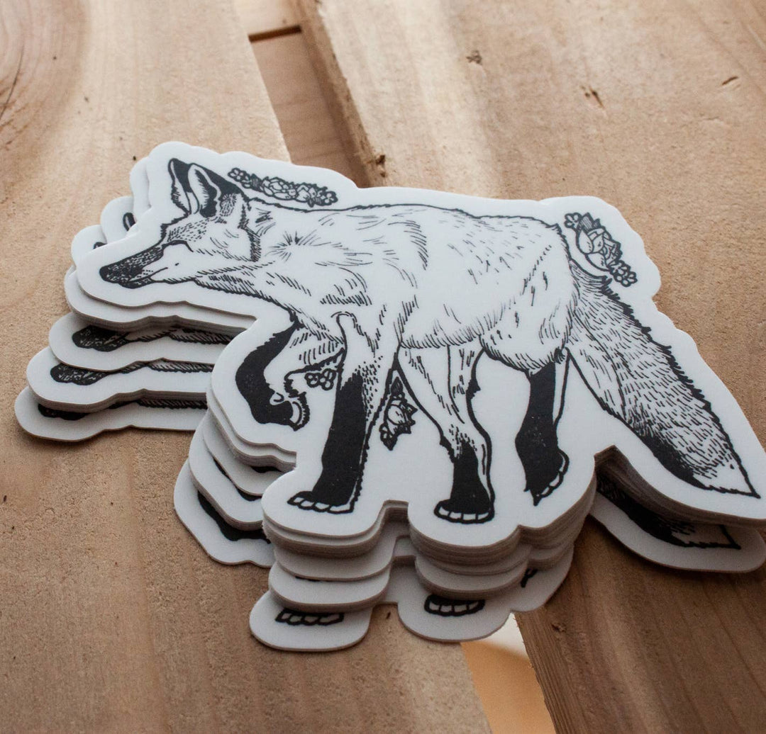 Floral Fox 4x4 Die Cut Stickers