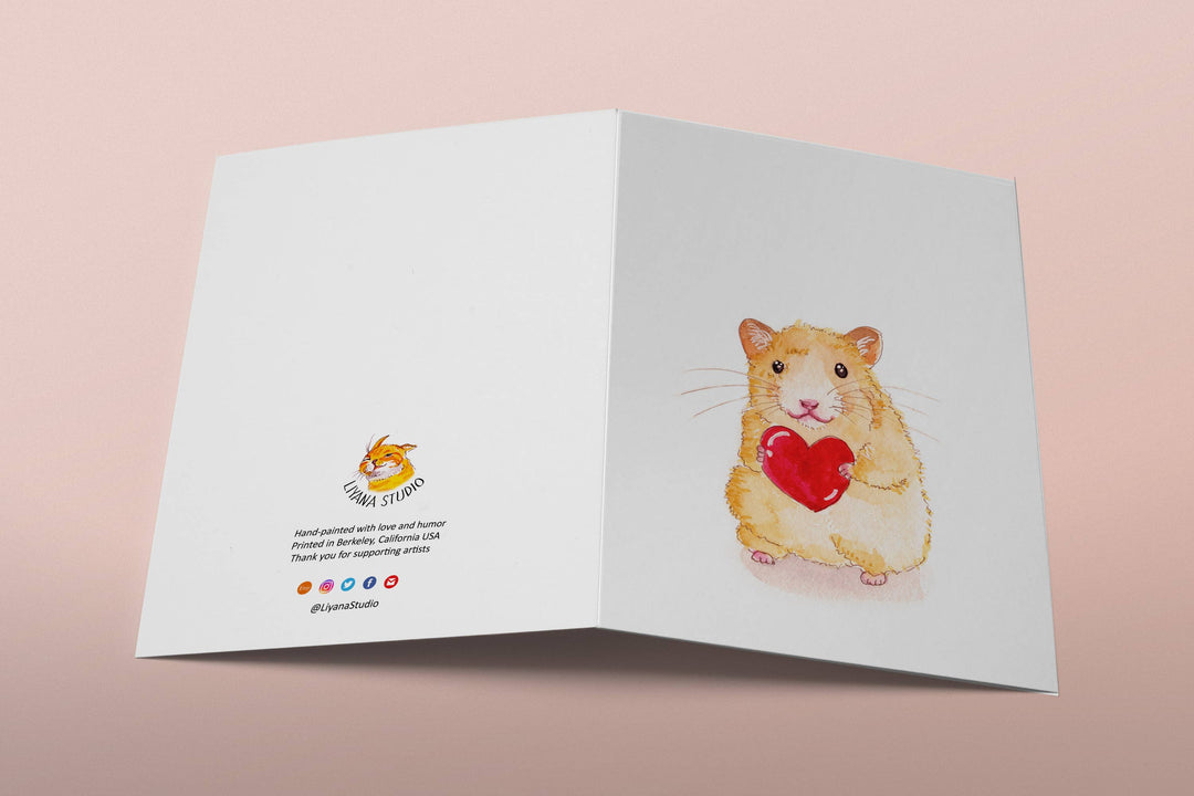 Hamster Heart love - Valentines Day Card
