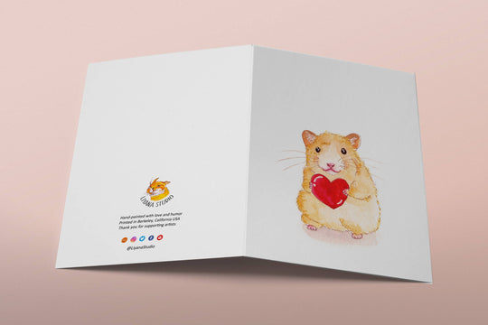 Hamster Heart love - Valentines Day Card
