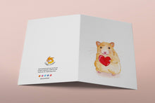 Load image into Gallery viewer, Hamster Heart love - Valentines Day Card
