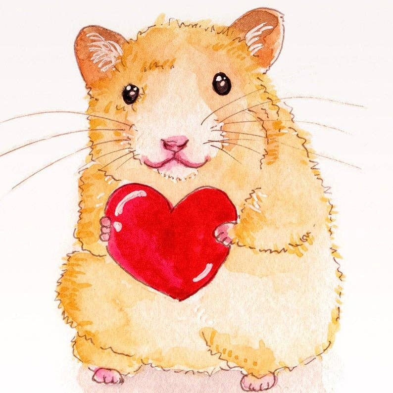 Hamster Heart love - Valentines Day Card