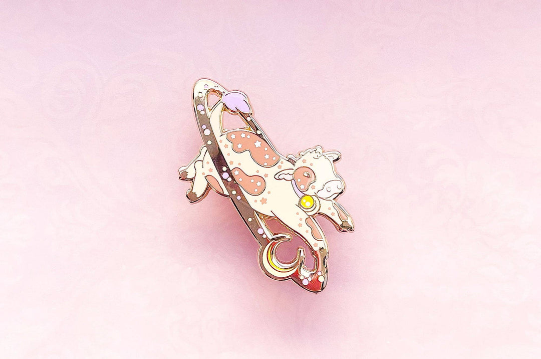 Cosmic Cow Enamel Pin