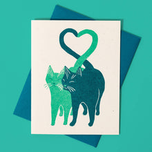 Load image into Gallery viewer, Love Cats - Risograph Card
