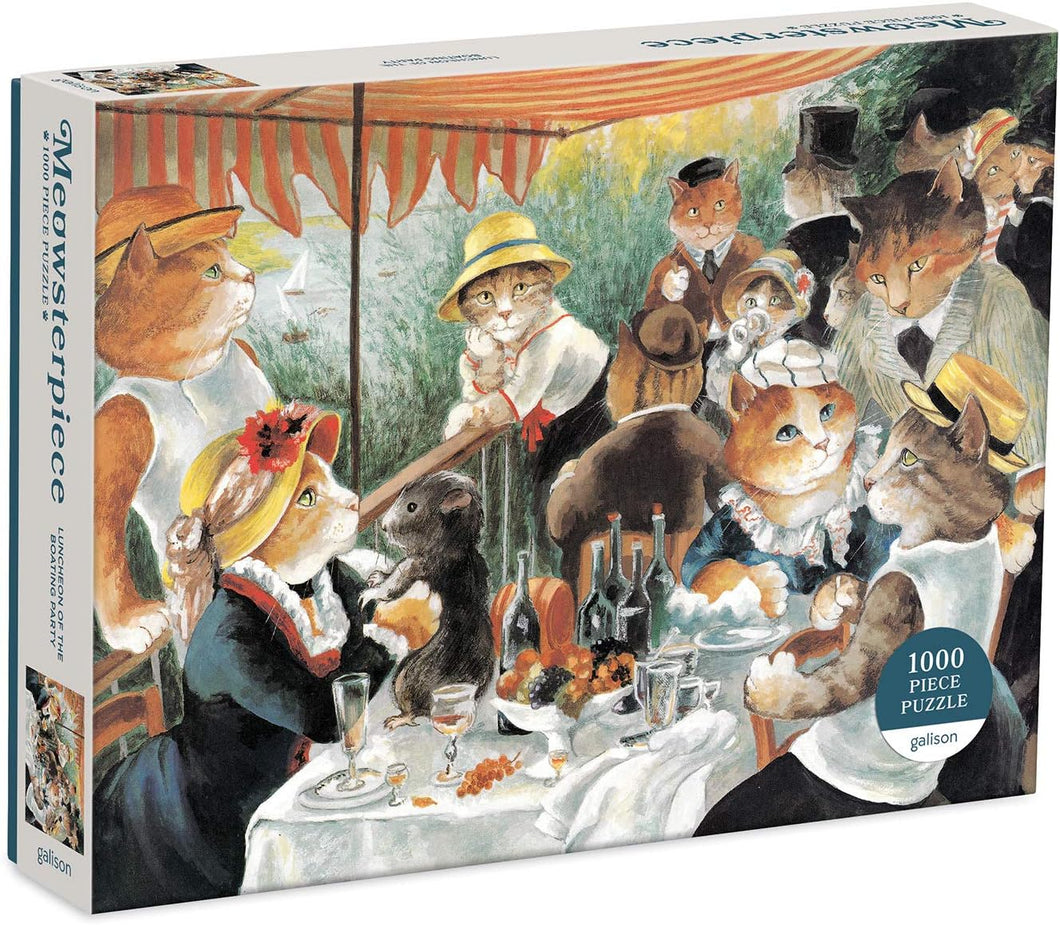Luncheon of The Boating Party - Meowsterpiece of Western Art 1000 Piece Puzzle