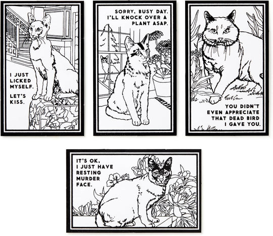 Moody Cats - Velvet Coloring Set