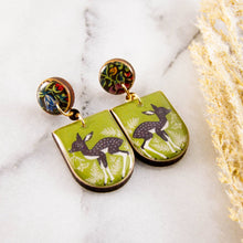 Load image into Gallery viewer, Vintage Forest Deer Drop Post Earrings
