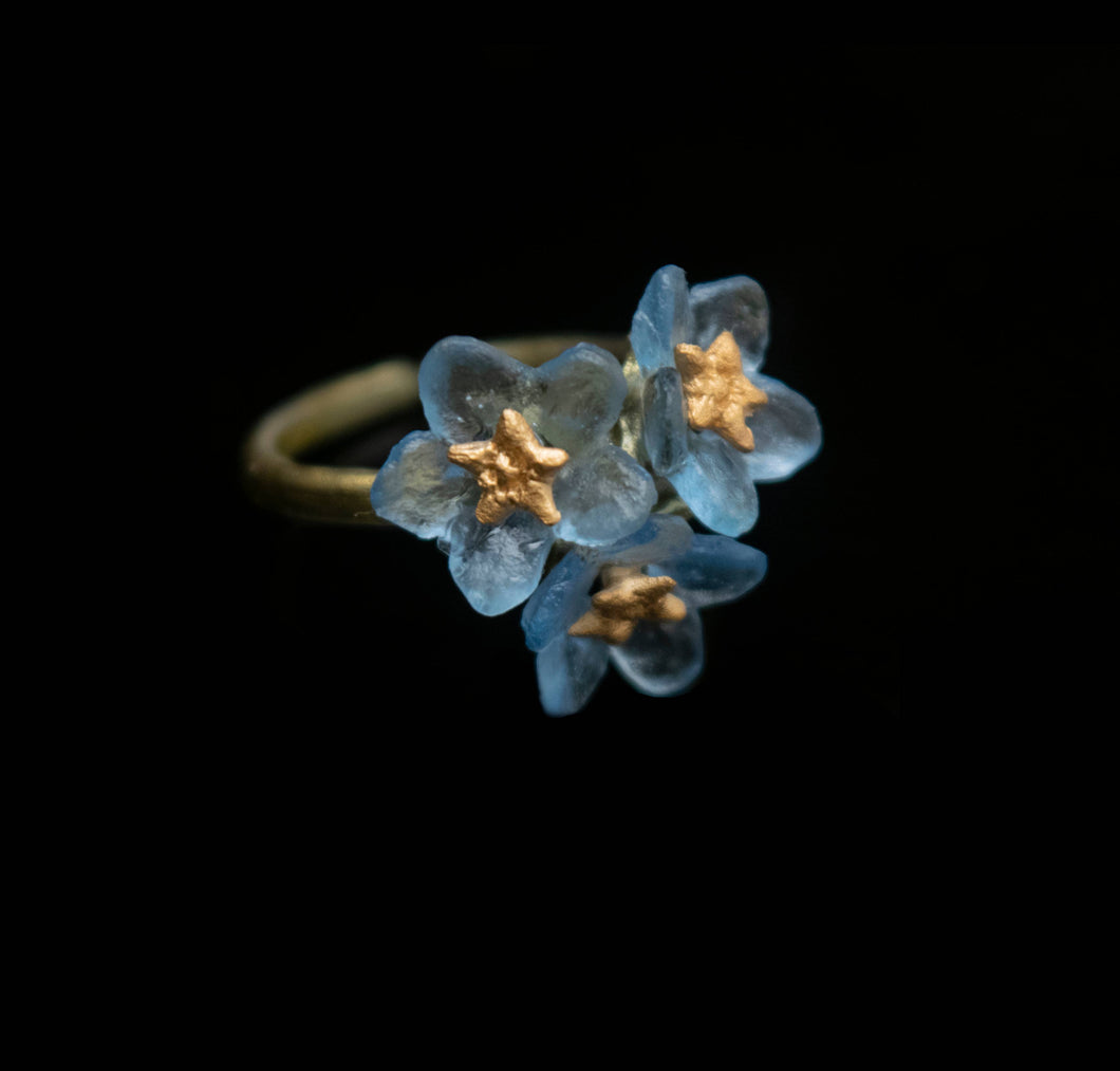 Forget Me Not 3 Flower Adjustable Ring