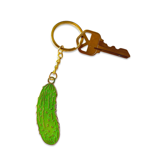 Enamel Pickle Keychain