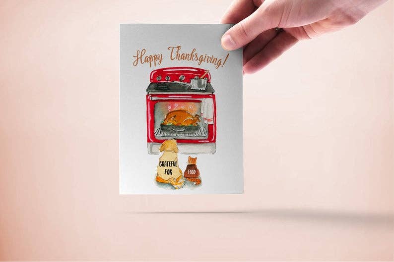 Turkey In Oven - Funny Thanksgiving Card