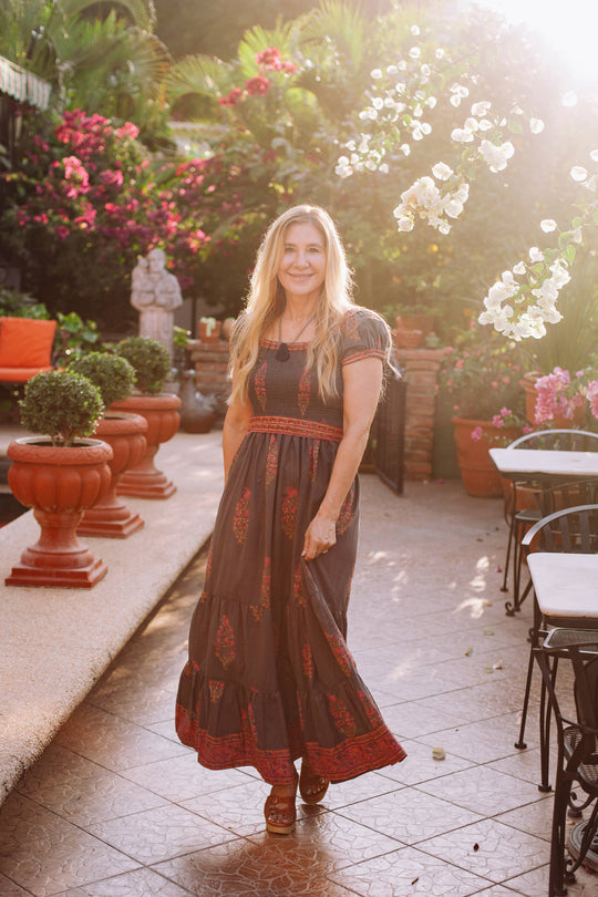 Block Printed Smock Dress