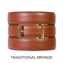 Load image into Gallery viewer, Chili Brown Leather Ratchet Belt &amp; Buckle Set
