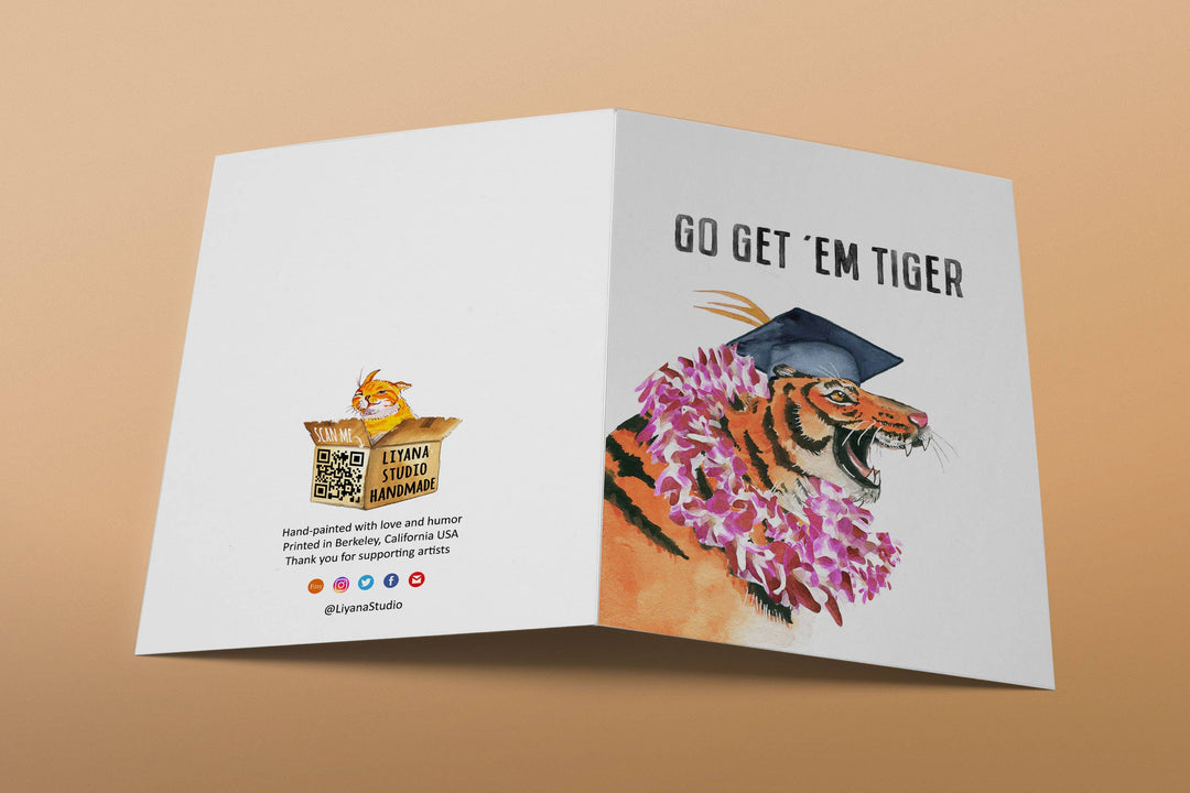 Go Get Em Tiger - Funny Graduation Card