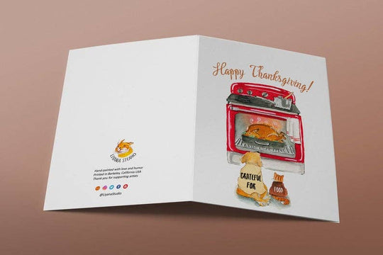 Turkey In Oven - Funny Thanksgiving Card