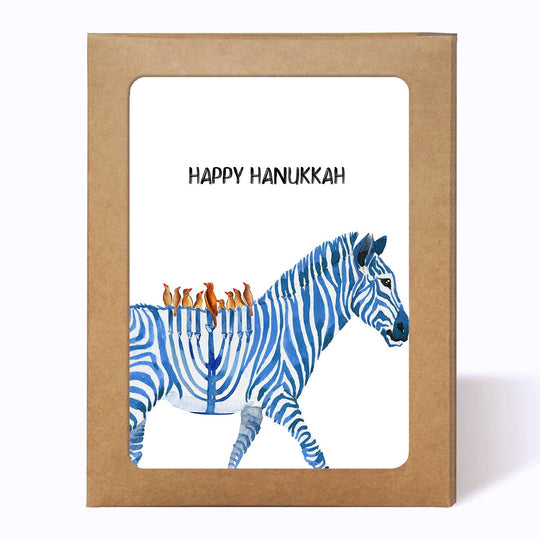 Zebra Menorah - Funny Hanukkah Card