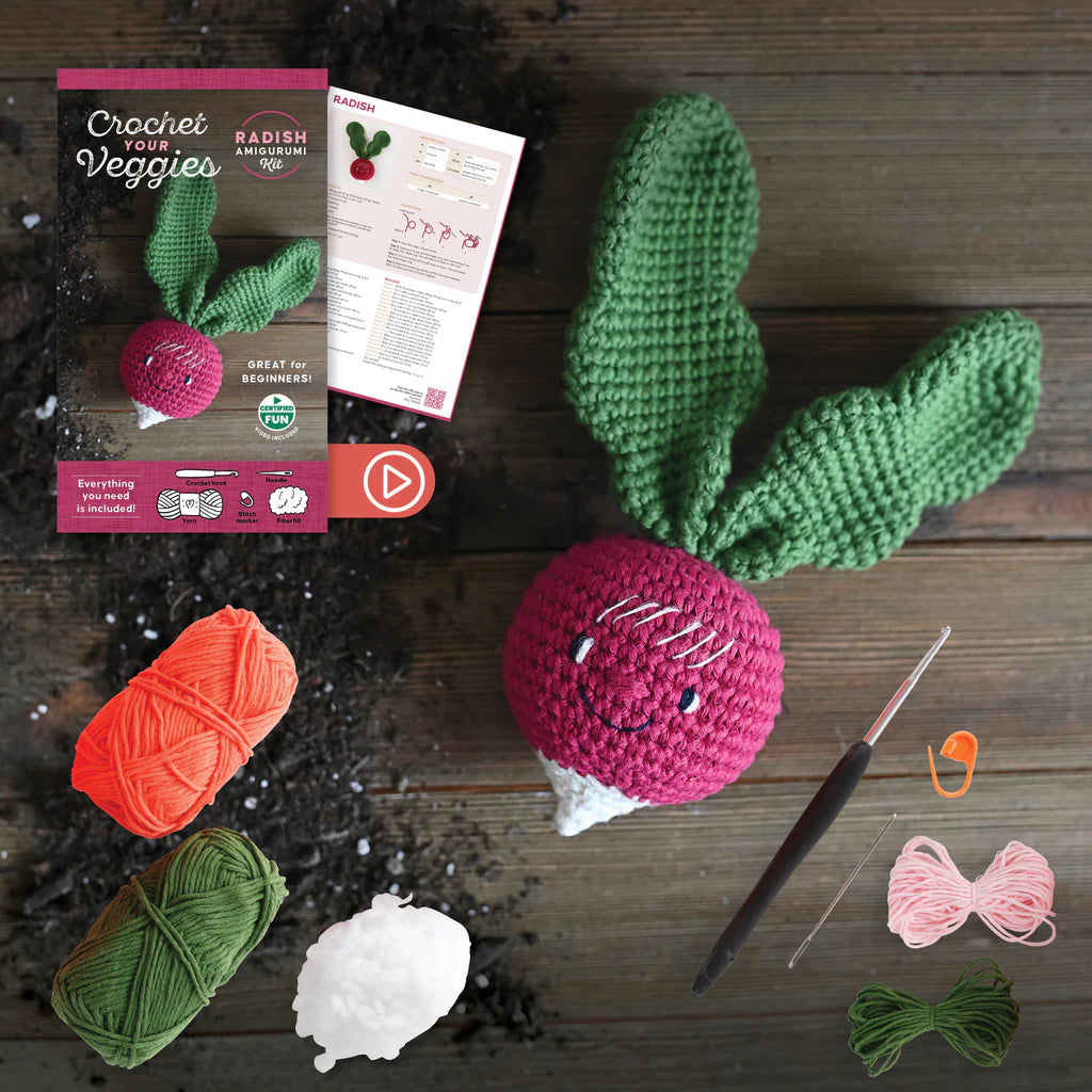 Crochet Your Veggies Amigurumi Kit - Radish