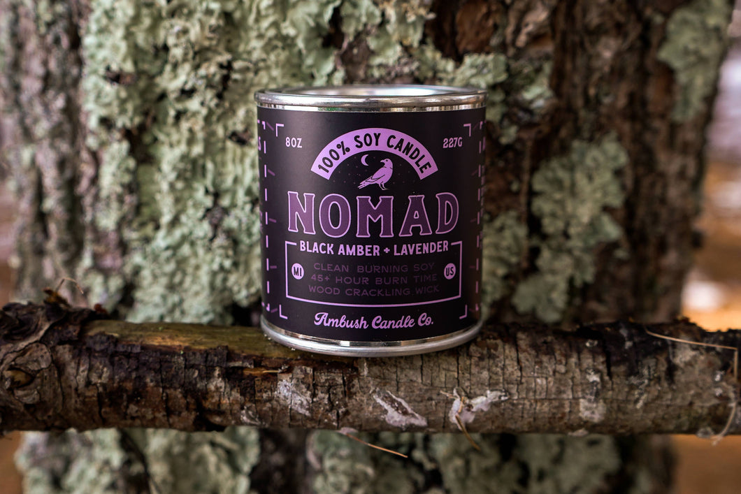 Nomad | Amber + Lavender 8oz Soy Candle