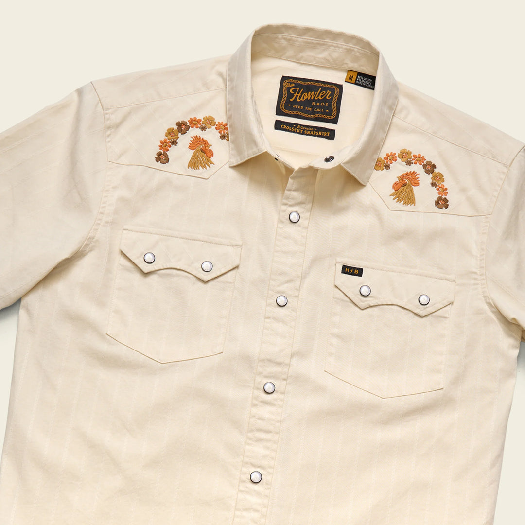 Crosscut Deluxe Shortsleeve Shirt -  Fowl Play : Off White Dobby