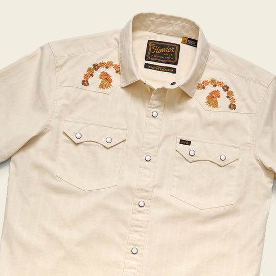 Crosscut Deluxe Shortsleeve Shirt -  Fowl Play : Off White Dobby