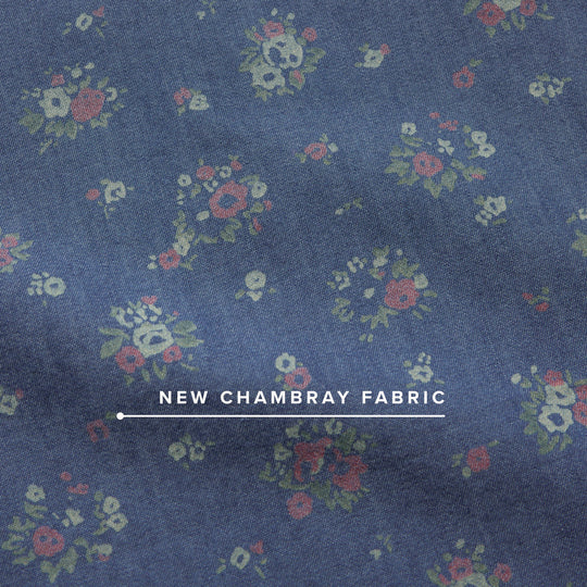 H Bar B Snapshirt - Bouquets: Washed Indigo