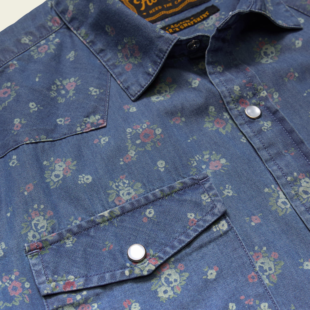 H Bar B Snapshirt - Bouquets: Washed Indigo