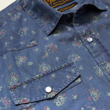 Load image into Gallery viewer, H Bar B Snapshirt - Bouquets: Washed Indigo
