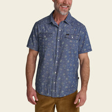 Load image into Gallery viewer, H Bar B Snapshirt - Bouquets: Washed Indigo
