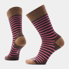 Load image into Gallery viewer, Women's Everyday Pin Stripe Crew Socks - zero cushion
