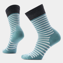 Load image into Gallery viewer, Women's Everyday Pin Stripe Crew Socks - zero cushion
