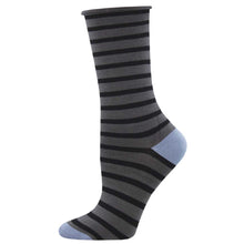 Load image into Gallery viewer, Sailor Stripe Roll Top Bamboo Women&#39;s Socks
