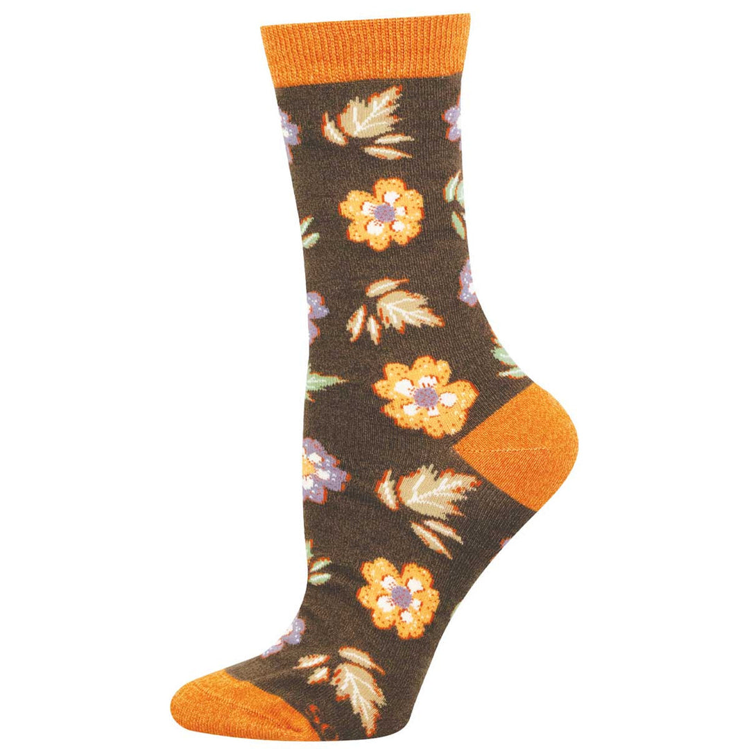 Autumn Foliage - Graphic Bamboo Crew Socks - Women