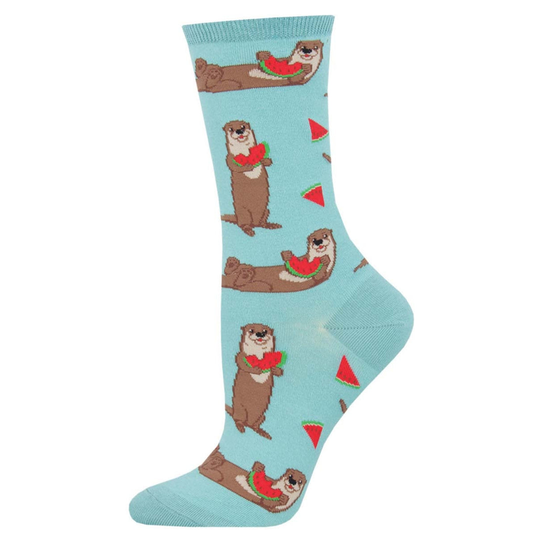 Ottermelon - Graphic Cotton Crew Socks - Women