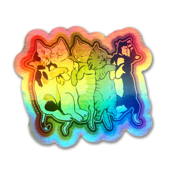 Holographic Rainbow Kittens Sticker