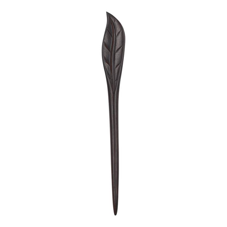 Natural Sandalwood Botanical Hair Sticks - Leaf