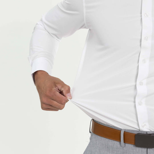 White Hustle Dress Shirt - Long Sleeve