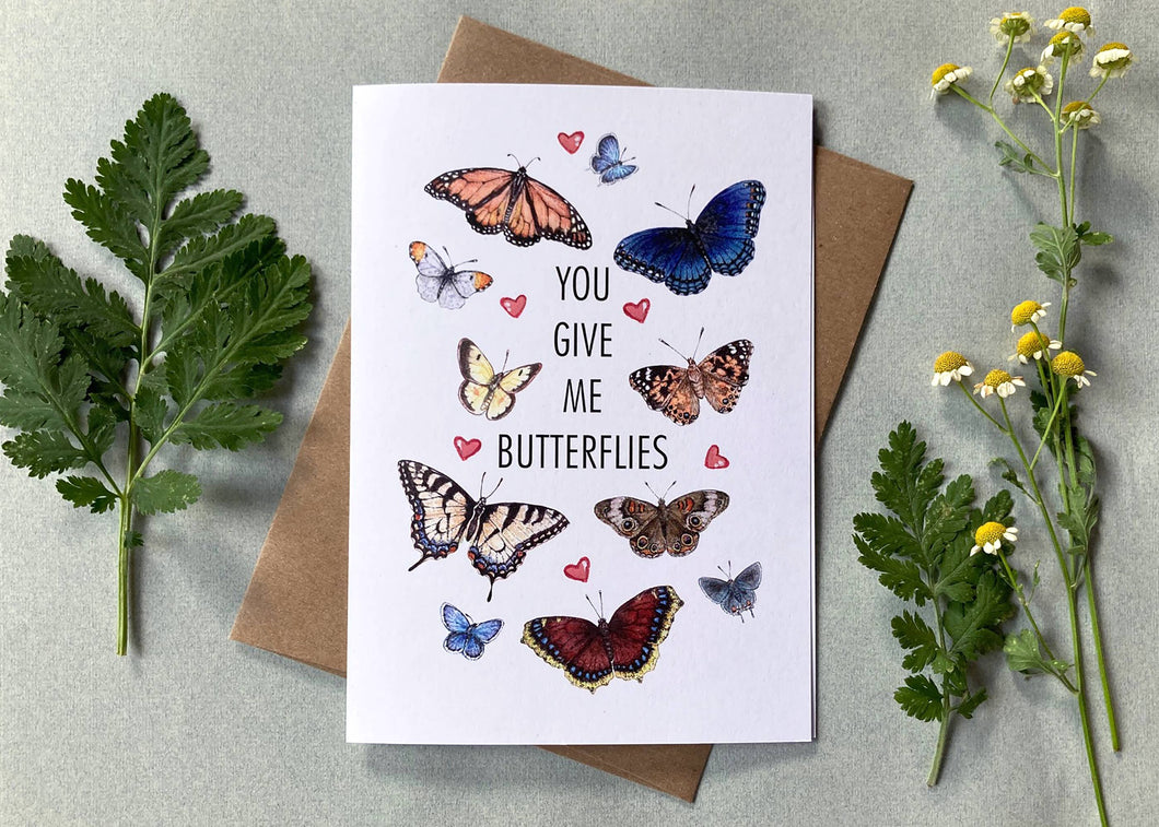 You Give Me Butterflies Valentines Card