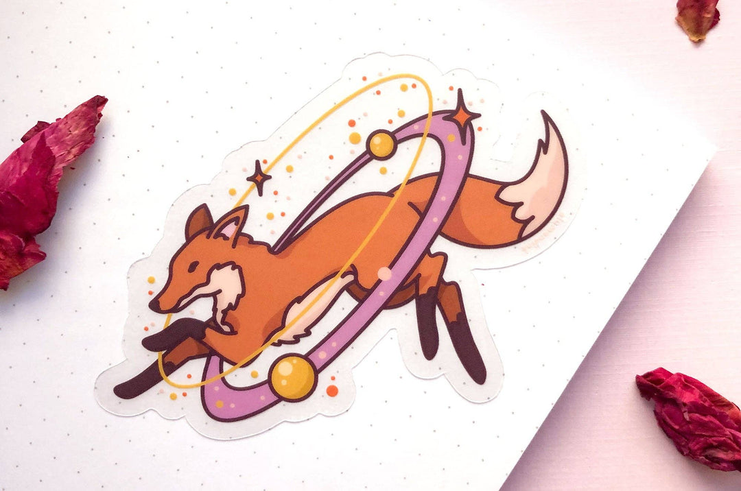 Cosmic Fox Clear Vinyl Sticker