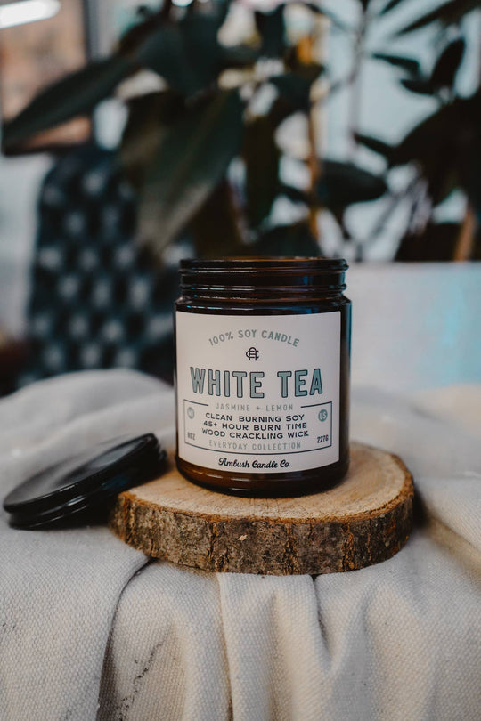 White Tea | Jasmine + Lemon 8oz Soy Candle