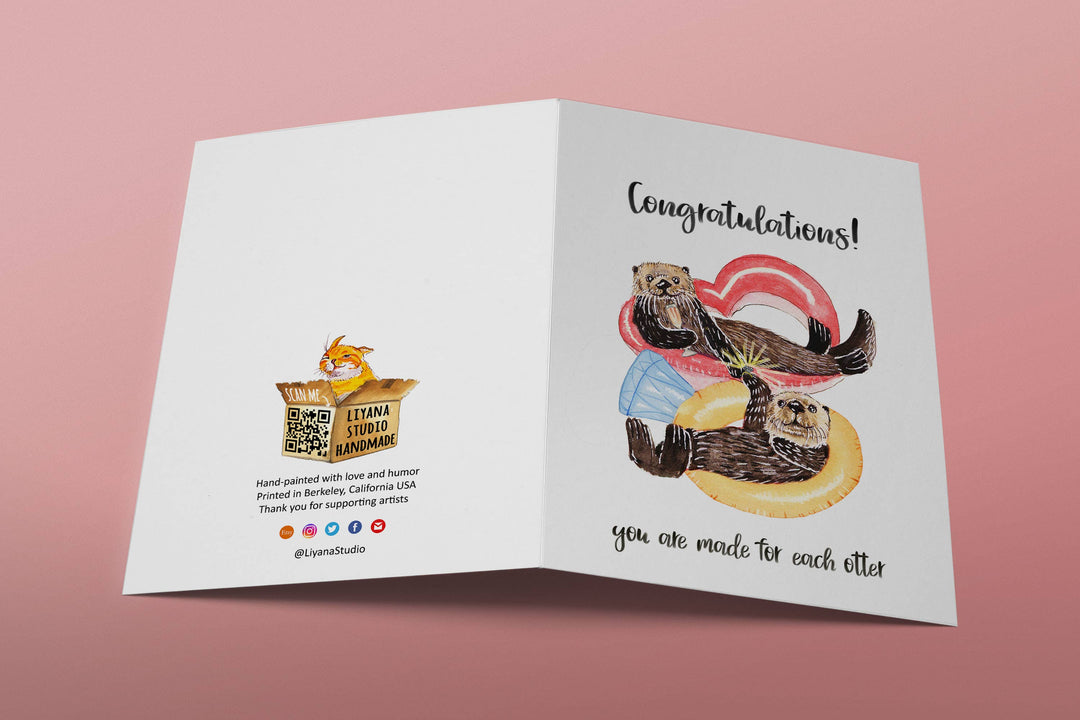 Otter Engagement Party - Funny Wedding Card