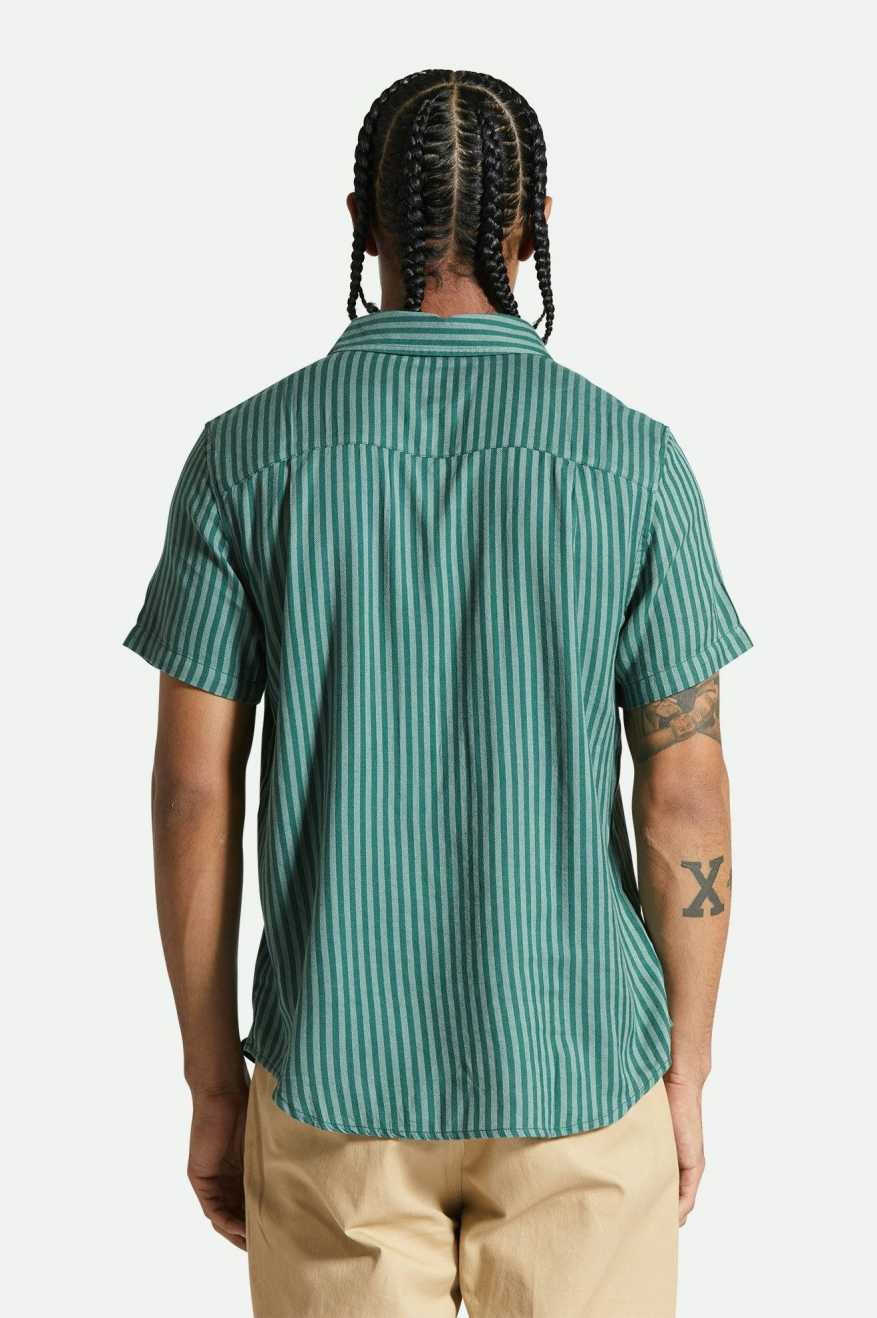 CHARTER HERRINGBONE STRIPE S/S WOVEN SHIRT