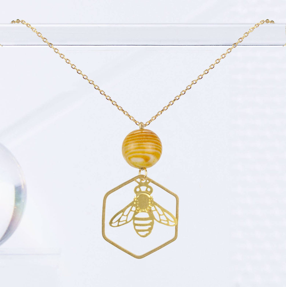 Honeybee Necklace with Bead