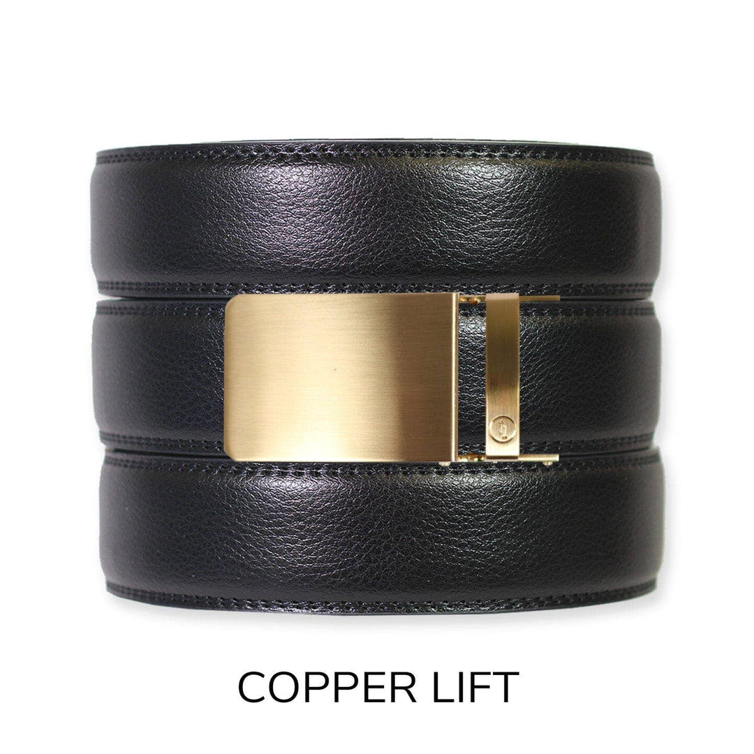Black Leather Ratchet Belt &amp; Buckle Set