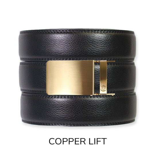 Black Leather Ratchet Belt &amp; Buckle Set