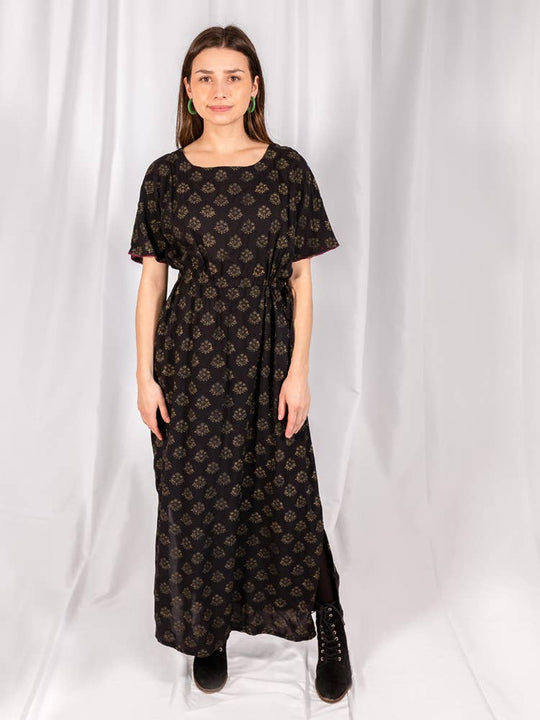 Aimee Maxi Dress Floral Stamp Black
