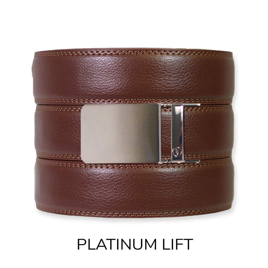 Chestnut Leather Ratchet Belt &amp; Buckle Set